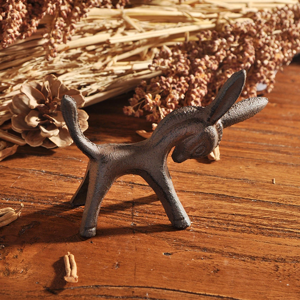 

Iron Donkey Figurines Sturdy Decoration For Home Retro Office Home Decoration Animal Mini Iron Donkey Ornament Model
