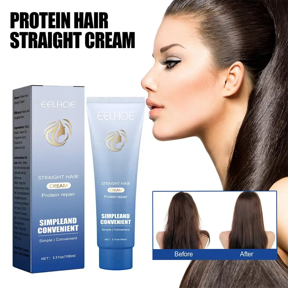 Protein Hair Straightening Cream Correcting Smoothen Damaged Straight Correction Hair 60ml Repair Protein Cream Straighteni N0E0