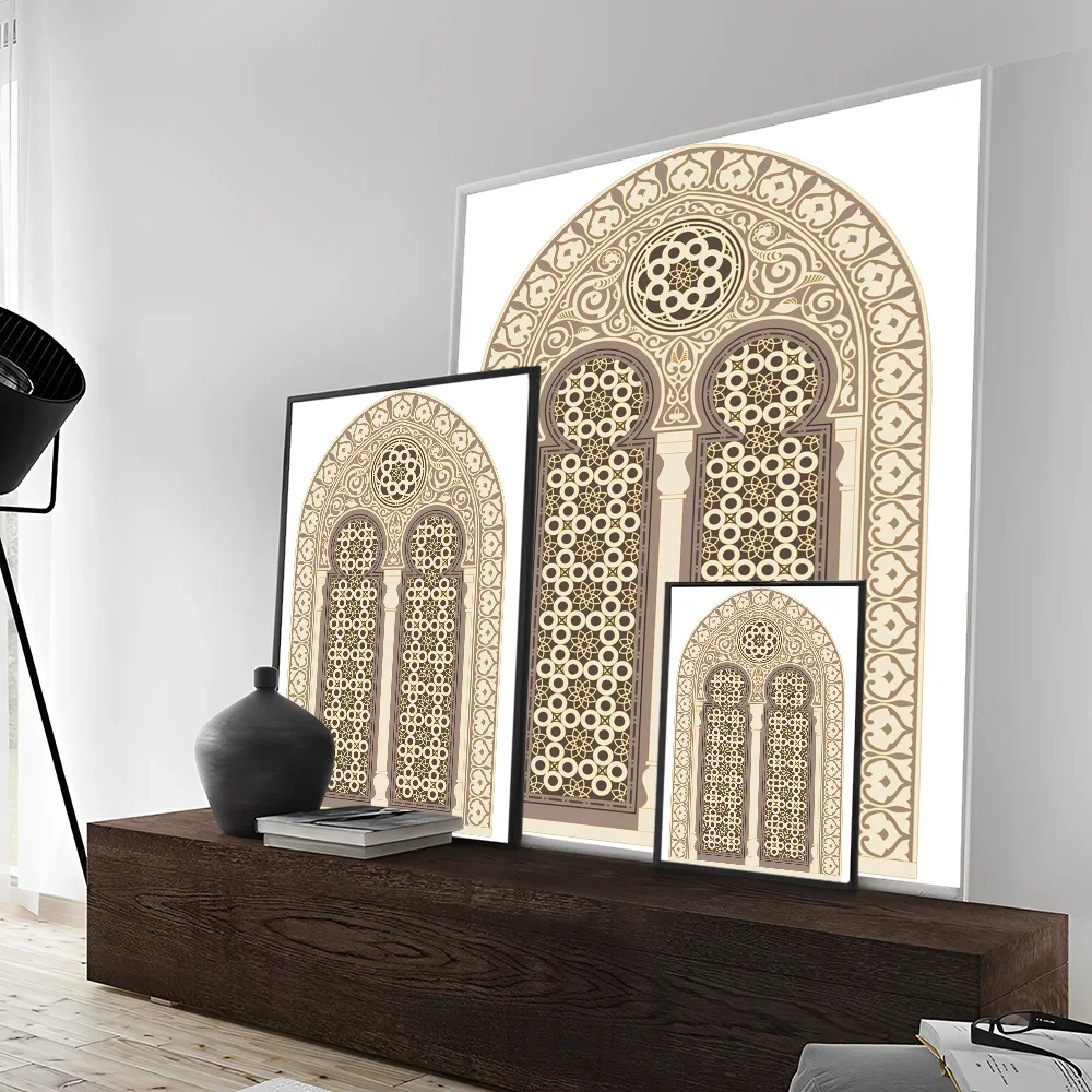 Morocco Door Arabic Classic Anime Poster Waterproof Paper Sticker Coffee House Bar Room Wall Decor