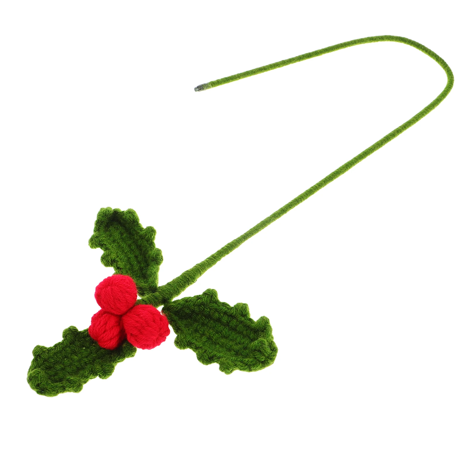 

Creative Crocheted Red Bean Bouquet Crafts Woolen Handmade Christmas Flowers Living Room Decorations Holly Berries Pinecone