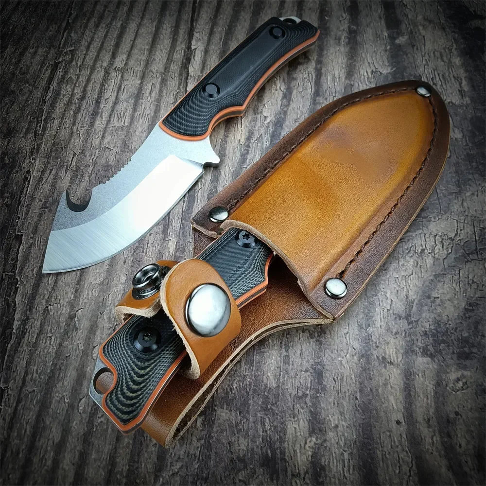 

BM 15018 Fixed Blade Knife G10 Handle Outdoor Camping Hunting Pocket Tactical EDC Knives Cowhide Sheath BM Hidden Canyon Hunter