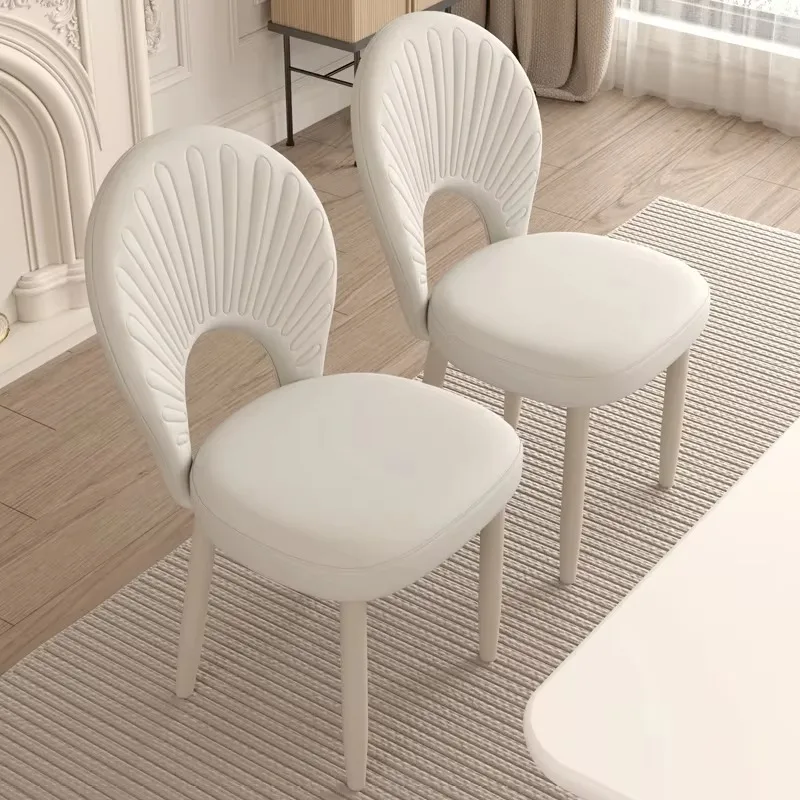 White Fancy Modern Dining Chairs Nordic Style Elegant Living Room Chairs Vanity Occasional Sillas Para Comedor Home Furniture
