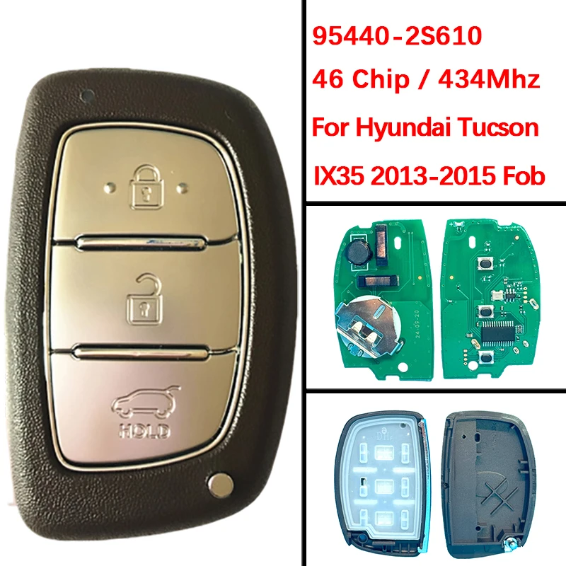 

CN020063 Aftermarket 3 кнопки смарт-брелок 46 чип 434 МГц FCC 95440-2S610 для Hyundai Tucson IX35 2013-2015