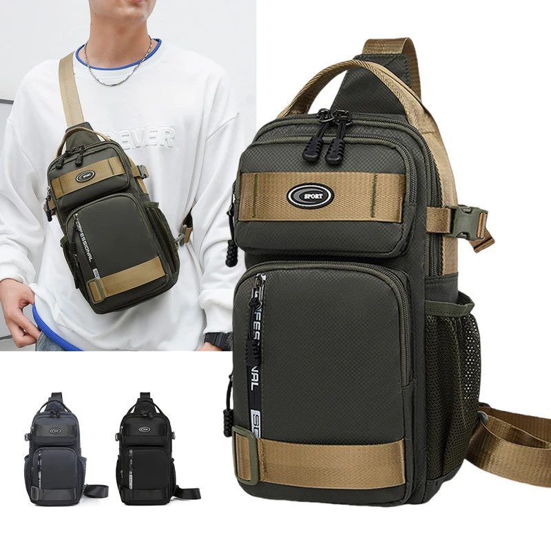 

Men's multifunctional chest bag, sports and casual crossbody bag, workwear style shoulder bag for going out