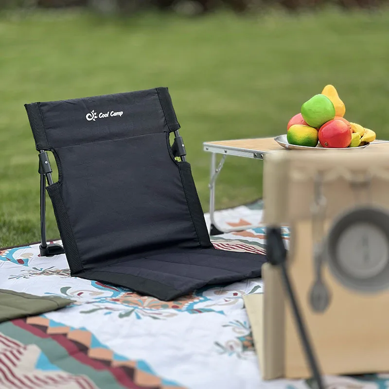 Outdoor Camping Backrest Cushion, Aluminum Alloy Folding Beach Chair, Park Lawn Picnic Lounge Chair