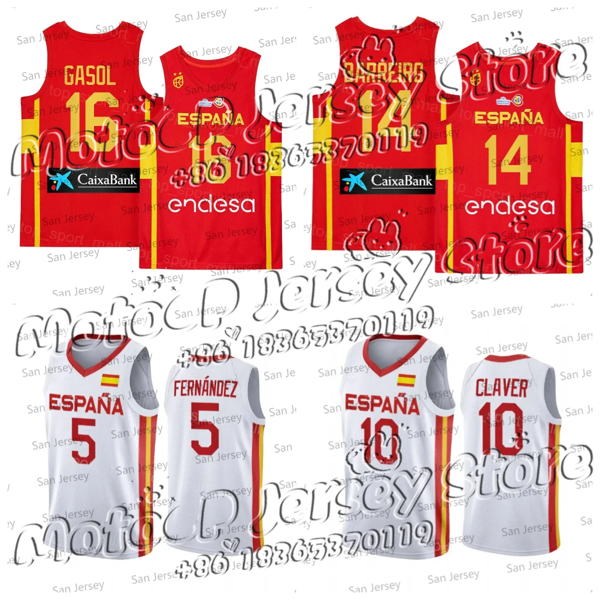 España 2024 EuroBasketball Jersey Poliéster Rojo Blanco Transpirable Secado rápido Que absorbe la humedad Anti-Pilling Anti-encogimiento para hombres