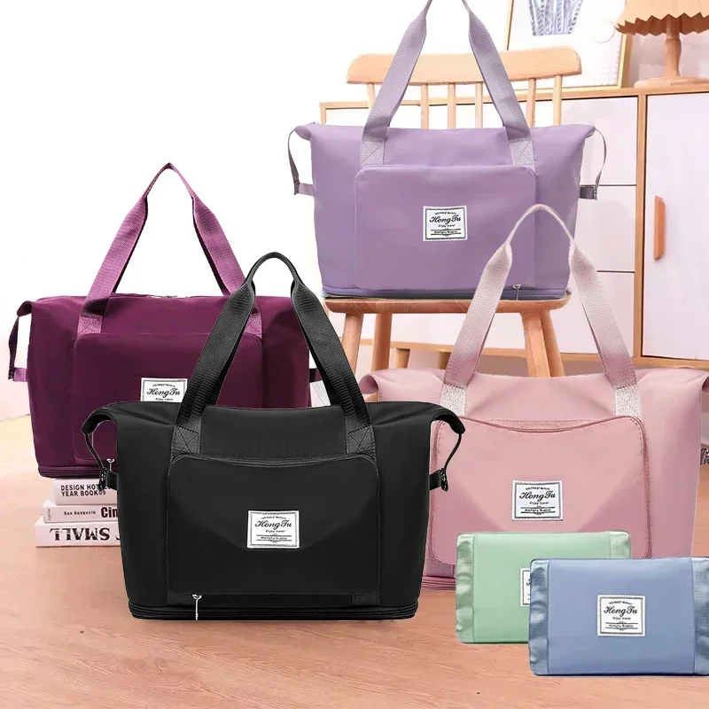 

Foldable expandable travel bag, large capacity waterproof luggage bag, tote bag, travel luggage bag suitable for weekend camping