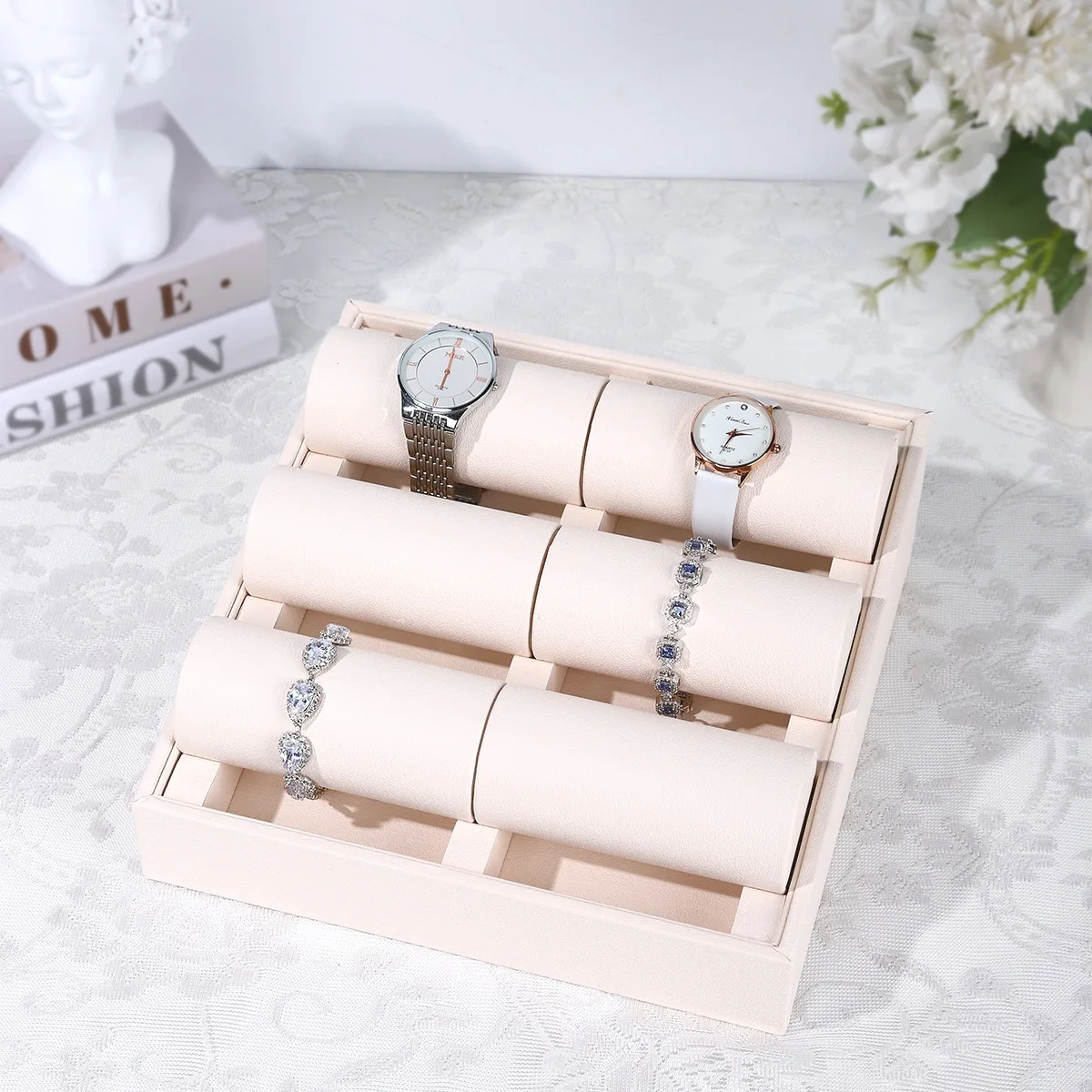 

Bracelet Display Stand Diatom Pu Bracelet Jewelry Stand Watch Window Display Jewellery Multi-layer Display Stand