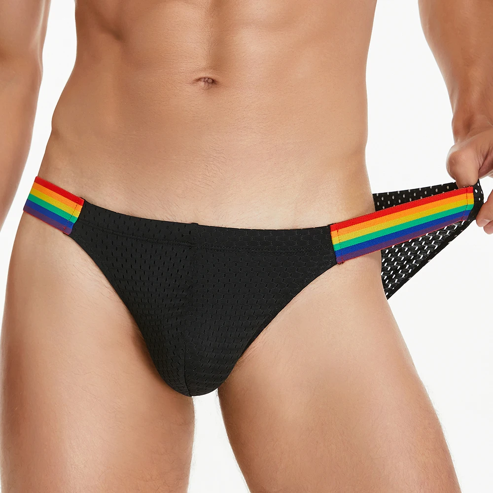 Seobean-men\'s sexy rainbow belt briefs underwear, new design