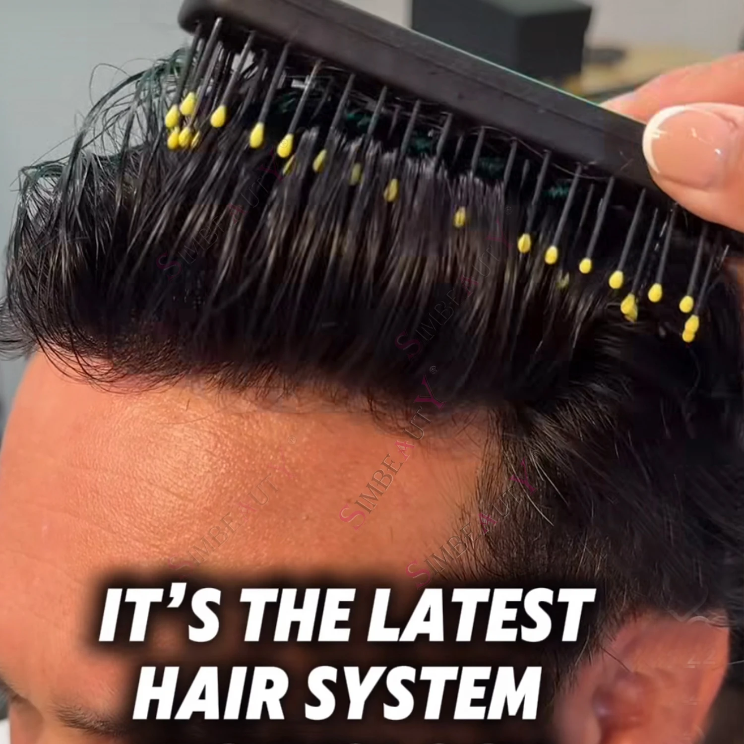 

0,06-0,08 мм, супер натуральная линия волос, прочная тонкая кожа, необнаружимая Vloop, мужской парик, черный, серый, светлый, система человеческих волос, протези