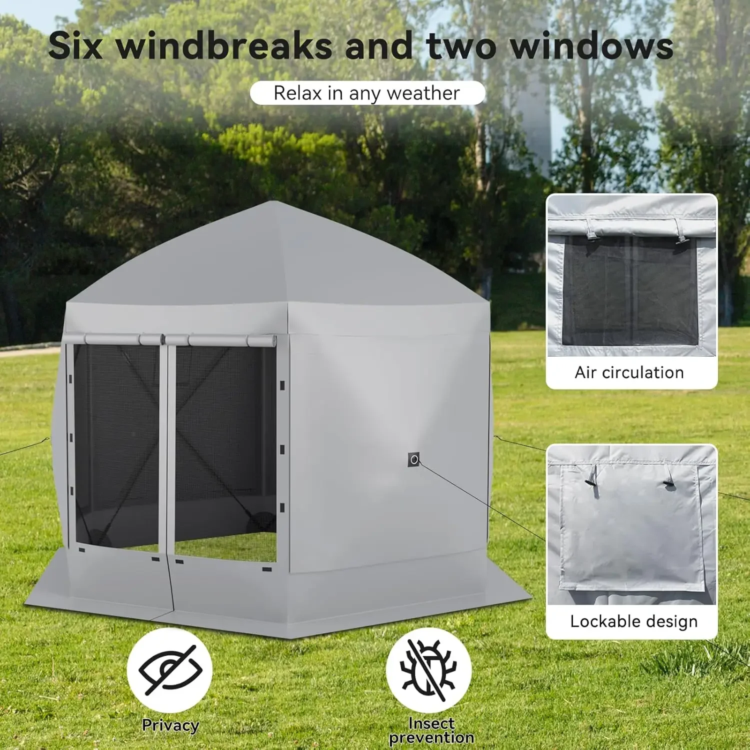 

Customizable Pop Up Canopy Tent 6 Person Instant 10 x 10 ft Outdoor Mesh Screen Camping Gazebo Portable Shelter with Portable