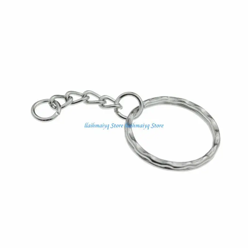 

573B 100 Pcs Small Hanging Buckle Keyring with Chain Parts DIY Keychains Accessories
