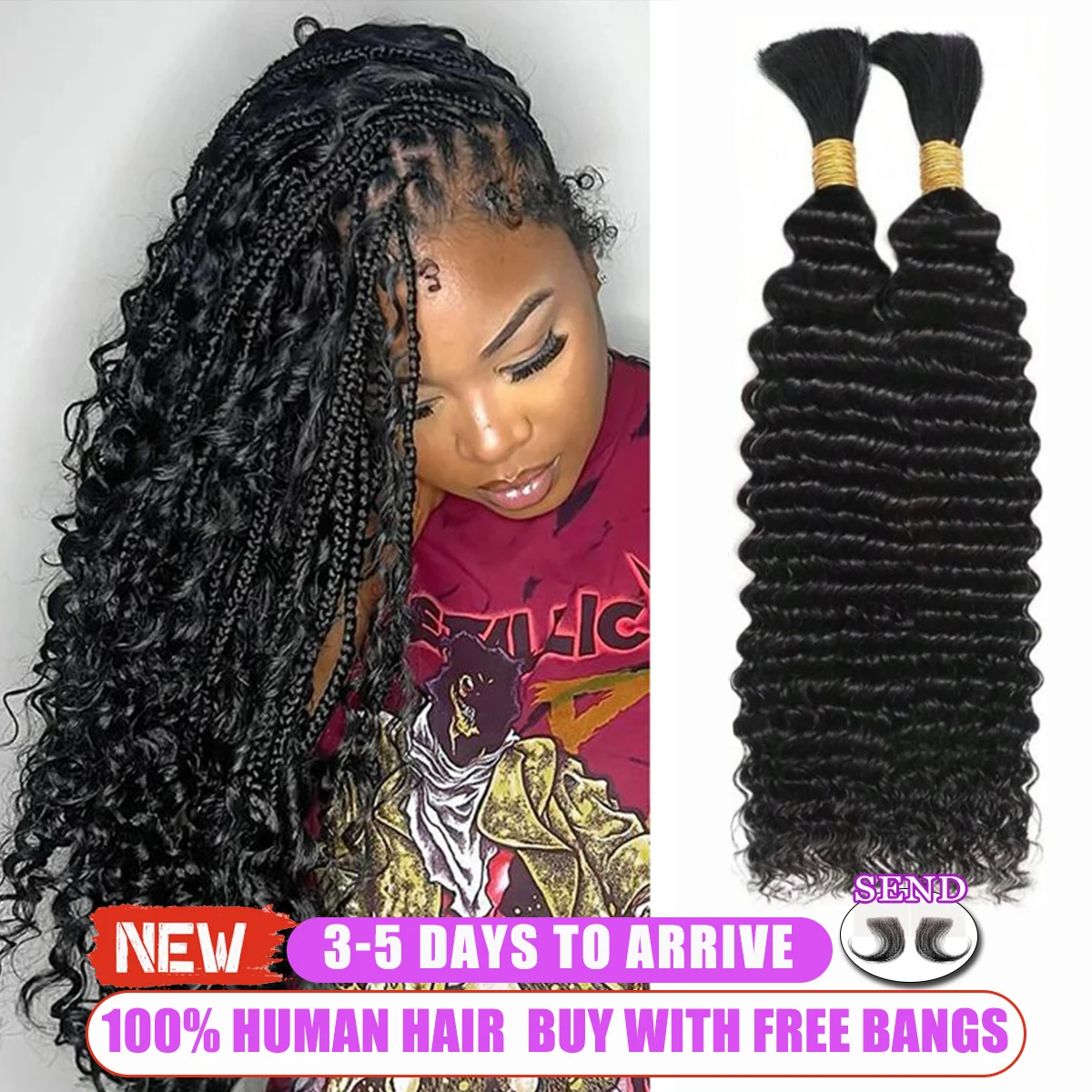 

Вьющиеся глубокие волны, натуральные черные объемные плетеные волосы, человеческие волосы без утка, необработанные плетение, бразильские необработанные волосы для женщин