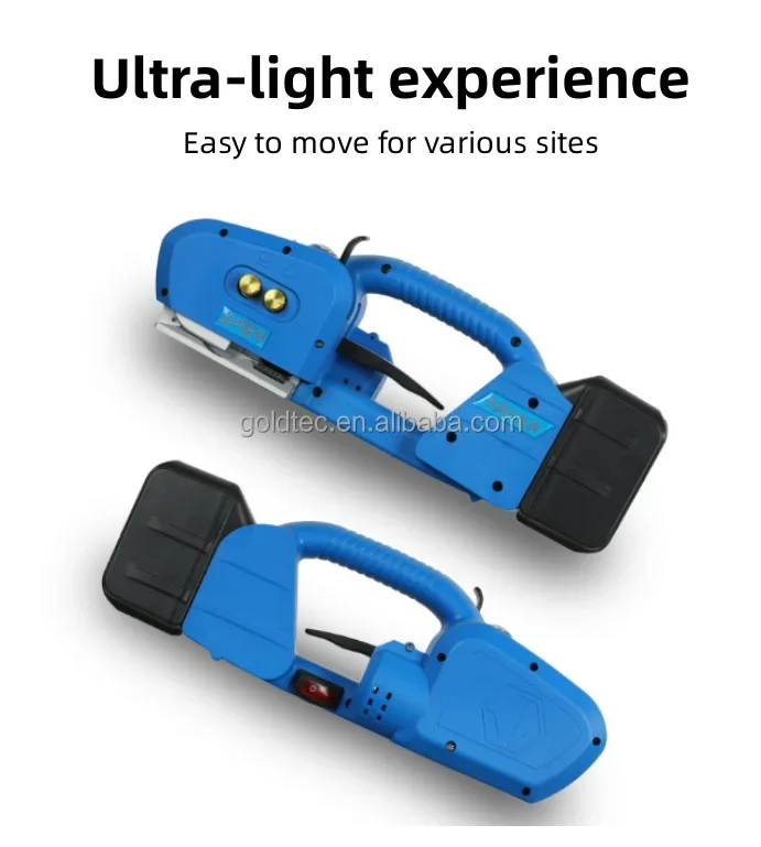 Handheld electric battery powered PP PET strapping machine