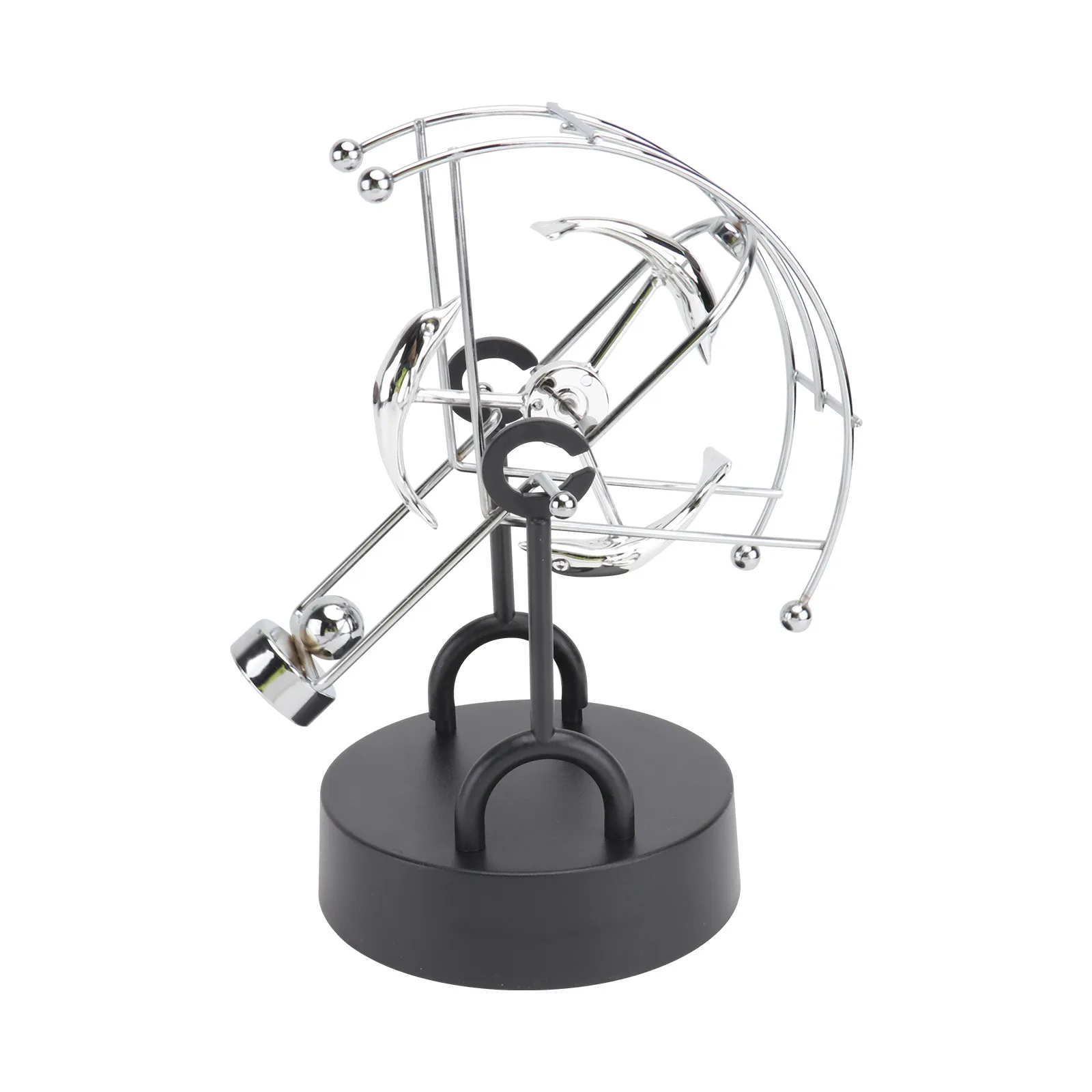 Perpetual Motion Desk Ornament Silver Science Decoration for Office Home Stress Relief