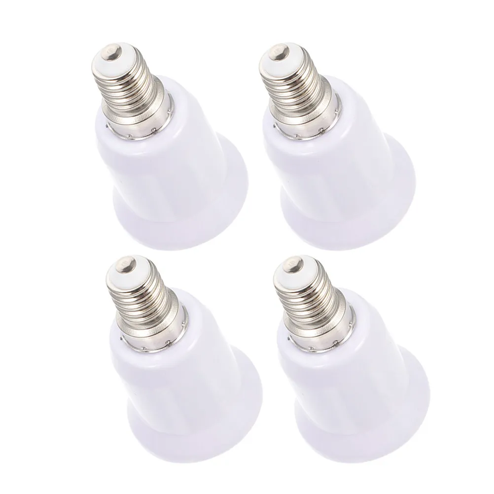 4Pcs E14 to E27 Lamp Holder Converter Adapter Secure Screw Light Socket Adapter for Home Office Retail Hotel Lighting Upgrade