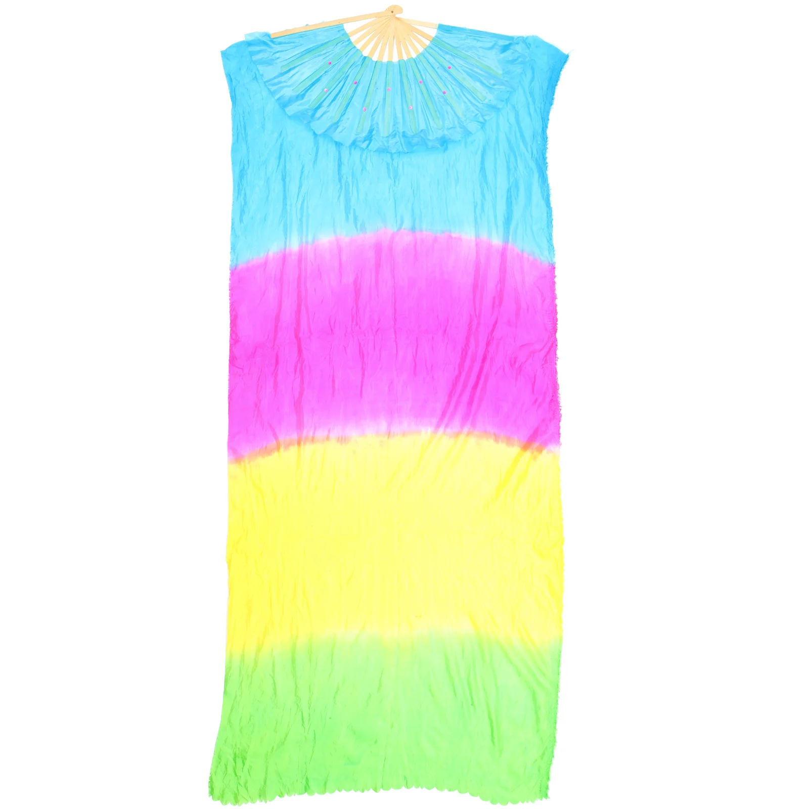 Vintage Satin Dance Fan Miss Decoration Sweet Hip Scarf Fabric for Morning Practice