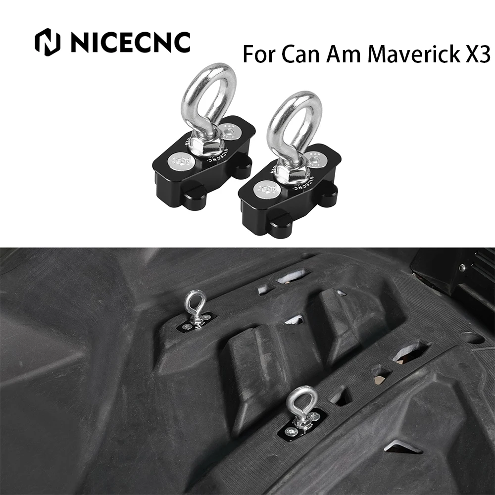 

NICECNC For Can Am Maverick X3 2 PCS Aluminum Lock Tie Down Anchors For Canam Maverick X3 4x4 XDS XRS XMR XRC Turbo 2017-2021