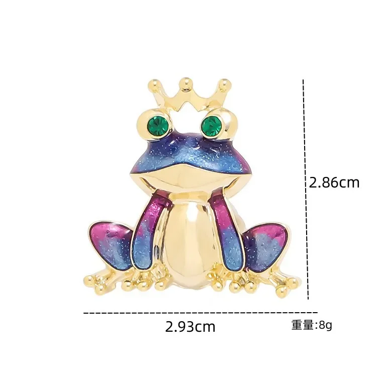 Broche couronne grenouille prince, épingles mignonnes, design féminin haut de gamme, épingle de niche, anti-absorbe ouissement, poitrine à la mode, fleur, accessoire pins