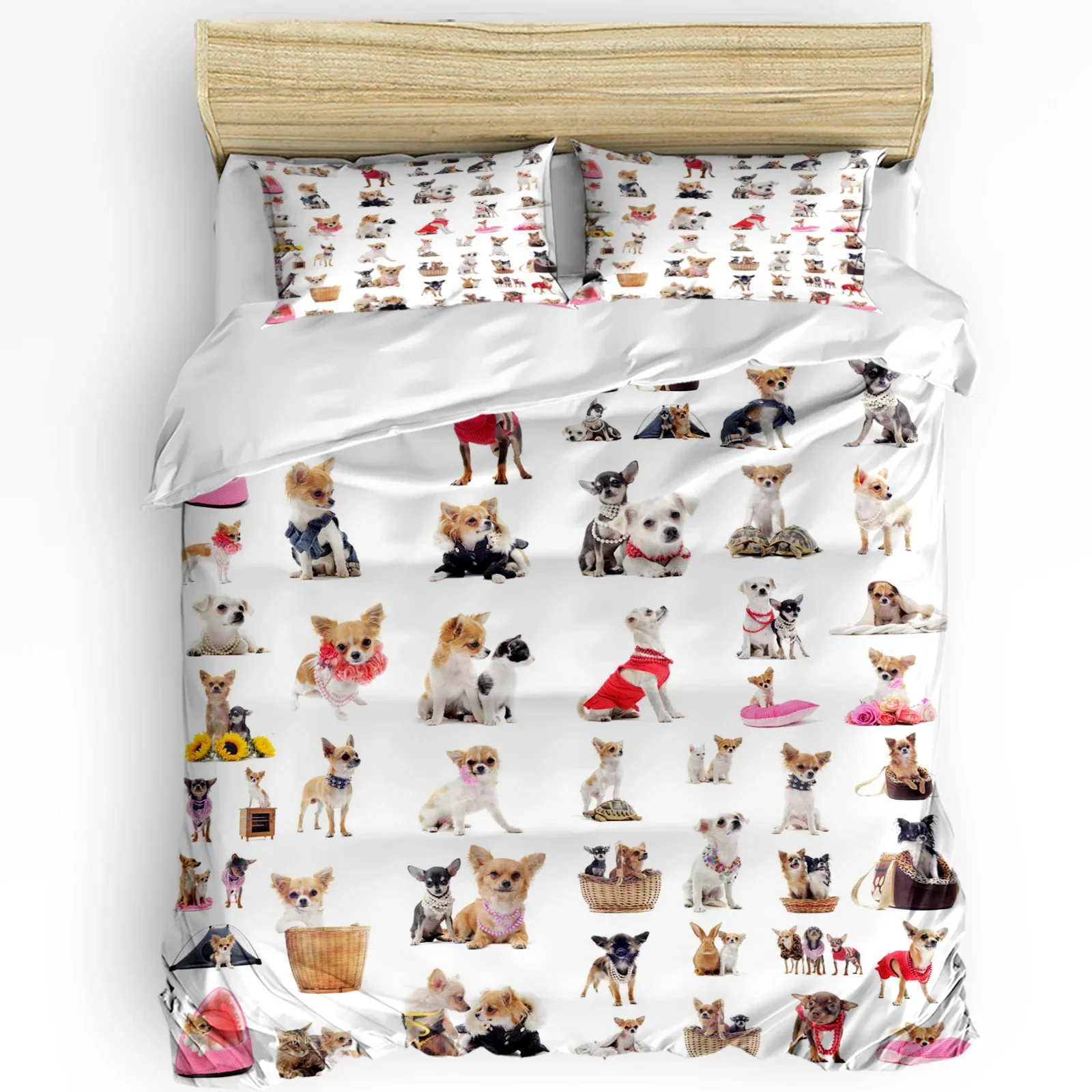 

Dogs Pet Basket Cats Printed Comfort Duvet Cover Pillow Case Home Textile Quilt Cover Boy Kid Teen Girl Luxury 3pcs Bedding Set