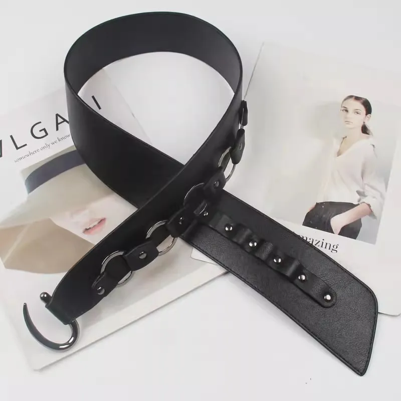 المرأة الأزياء بو الجلود مشد الإناث Cummerbund معطف حزام الخصر اللباس Decration حزام عريض J1558