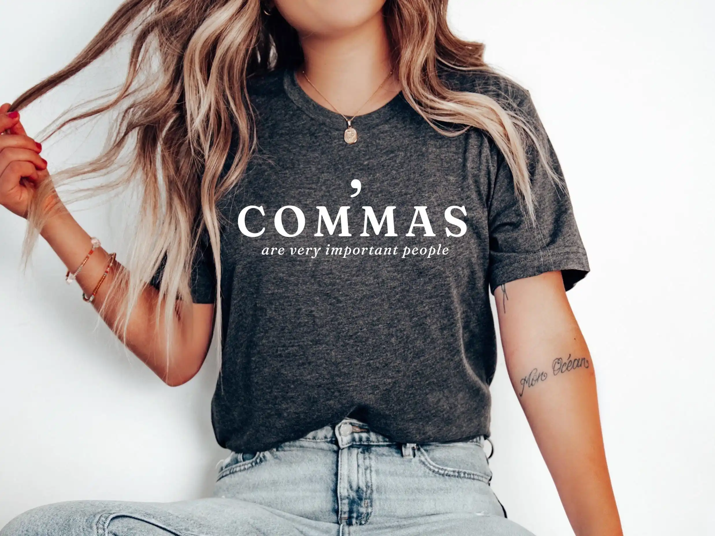 Commas T Shirt Funny Grammar Punctuation English Teacher Back To School Kindergarten