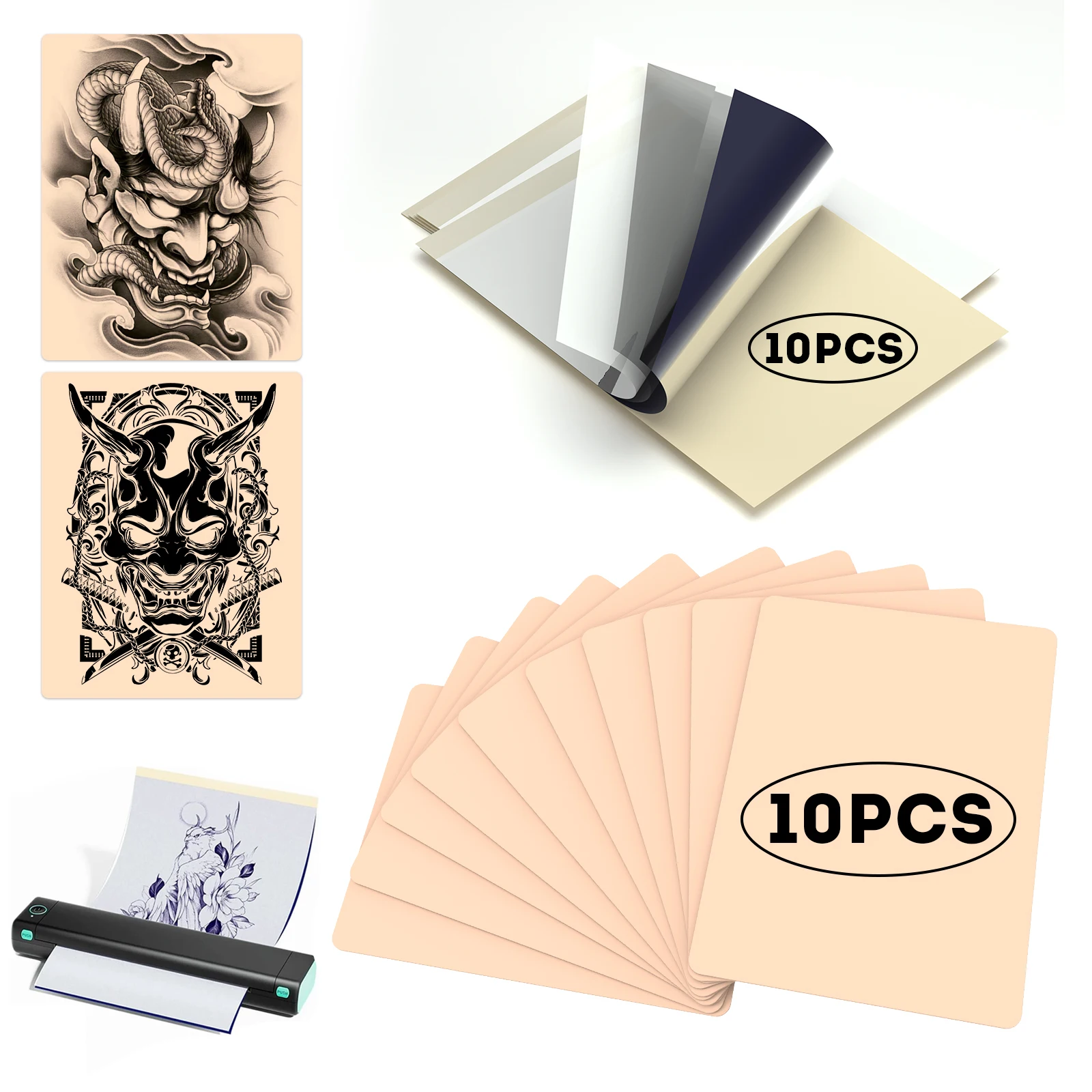 

DQFART 10Pcs Tattoo Practice Skin Blank Professional Tattoo Transfer Paper for Body Artist Tattoo Supplies Tattoo Accessories