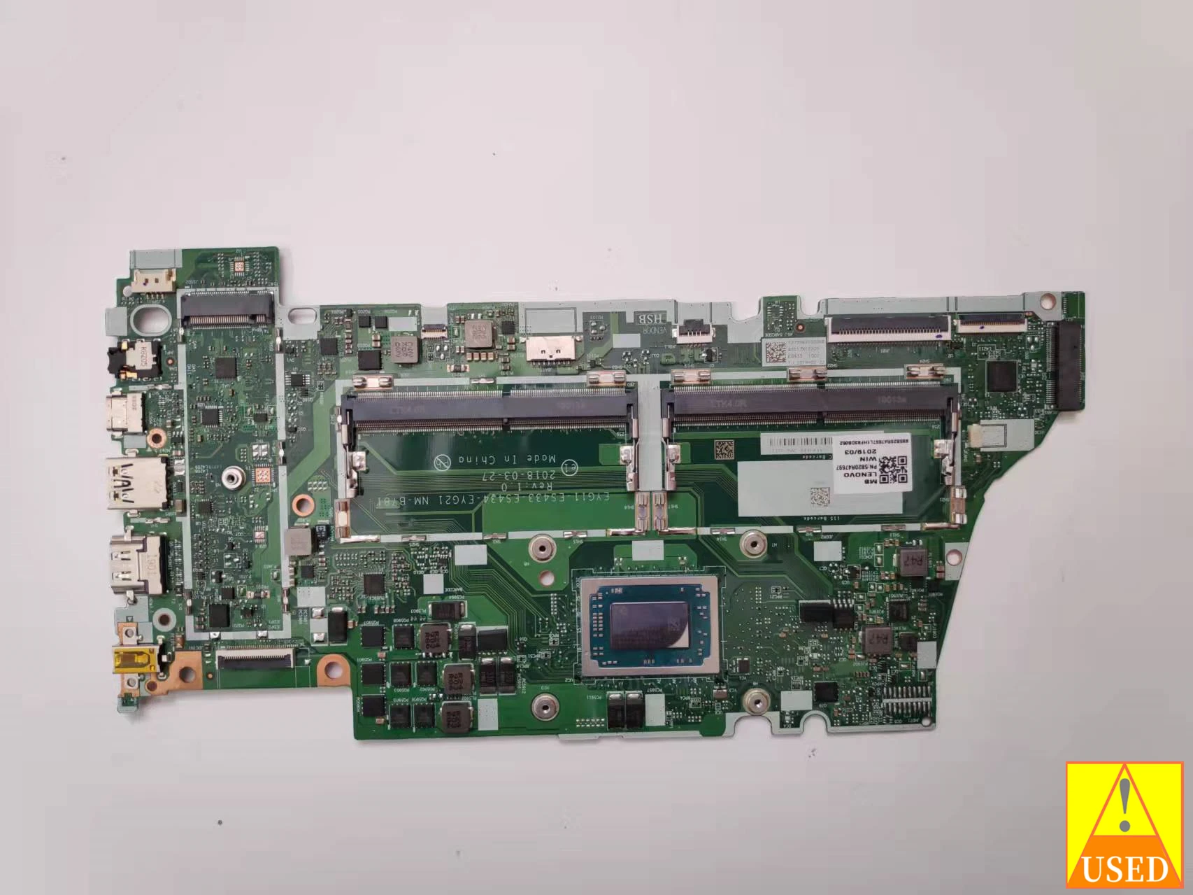 USED Laptop Motherboard NM-B781 5B20R47697 For lenovo Yoga 530-14ARR 30 pin with R5-2500 Fully Tested, Works Perfectly