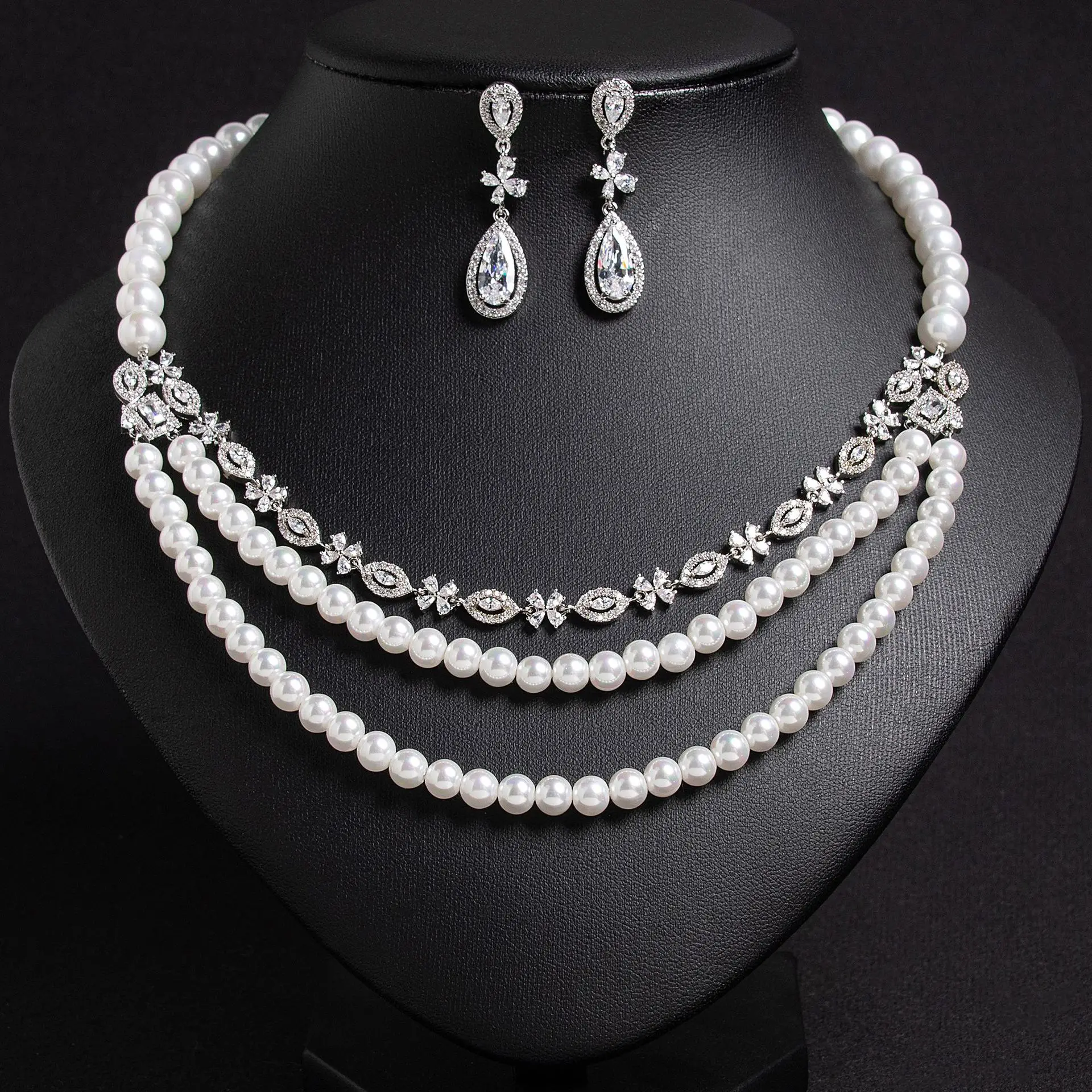 

European and American cross-border new jewelry sets, pearl necklaces, earrings, bridal wedding dresses, dinner dresses, accessor