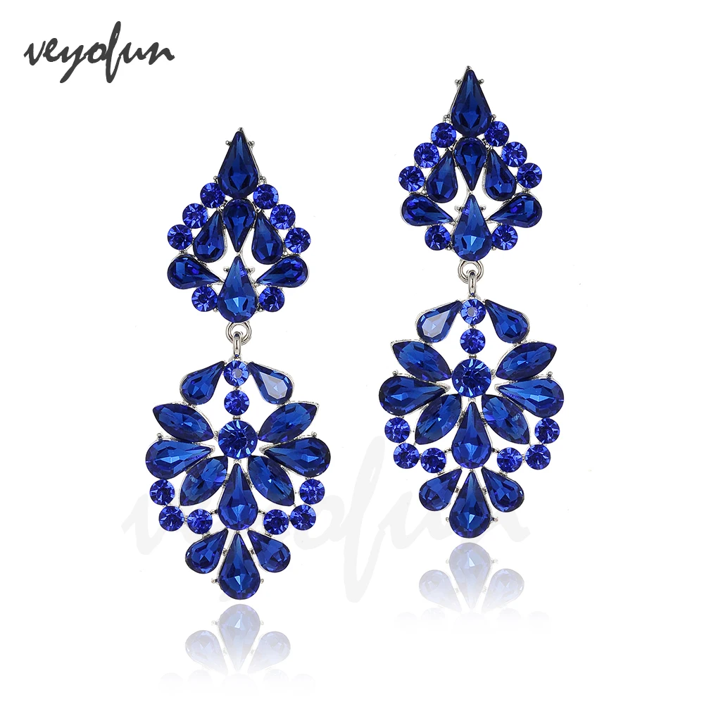 Veyofun Luxury Lady Crystal Drop Earrings Geometric Party Dangle Earrings Fashion Jewelry for Women New Wholesale