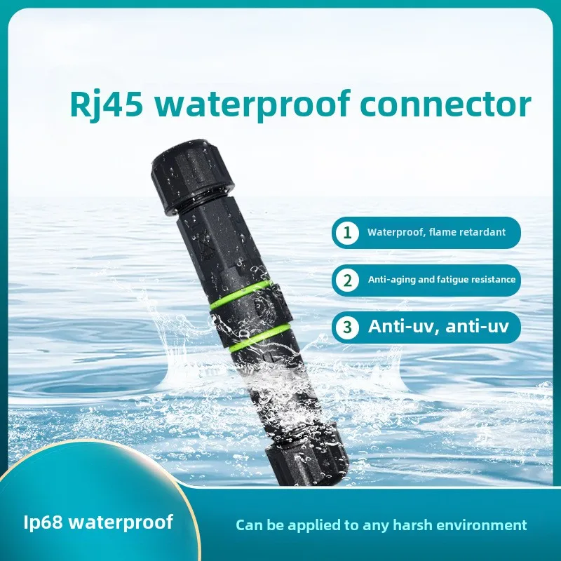 RJ45 موصل مقاوم للماء M16 قطر السلك IP68 واجهة كابل موصلات شبكة موصل سلك غير محمي