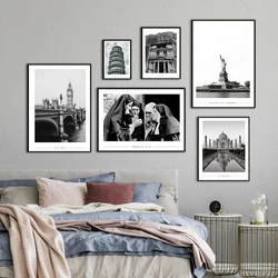 New York Landscape Print Black and White Photography Poster Nuns Smoking Wall Art Pictures Canvas Painting Home Room Wall Decor