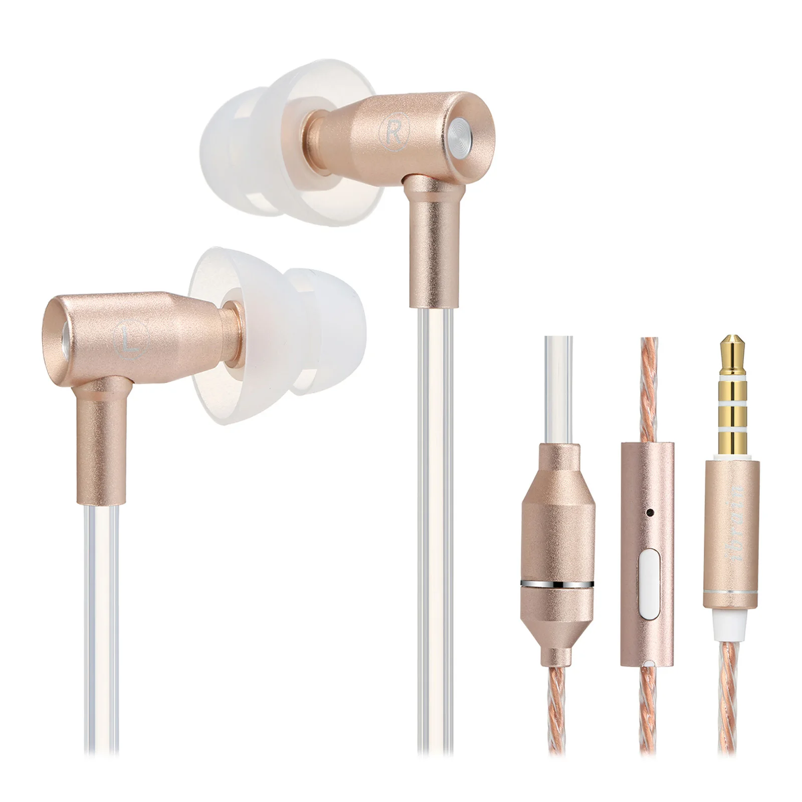 FC31 Air Tube Anti-radiation In-ear Headphones 3.5mm Wired Music Headset Radiation Free Earphone Reduction Line Control with Mic