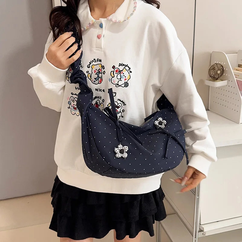 

Korean Canvas Crossbody Bags for Women 2026 Cute Flower Girl Student Shoulder Book Bag Fashion Cloth Satchel Female Handbags