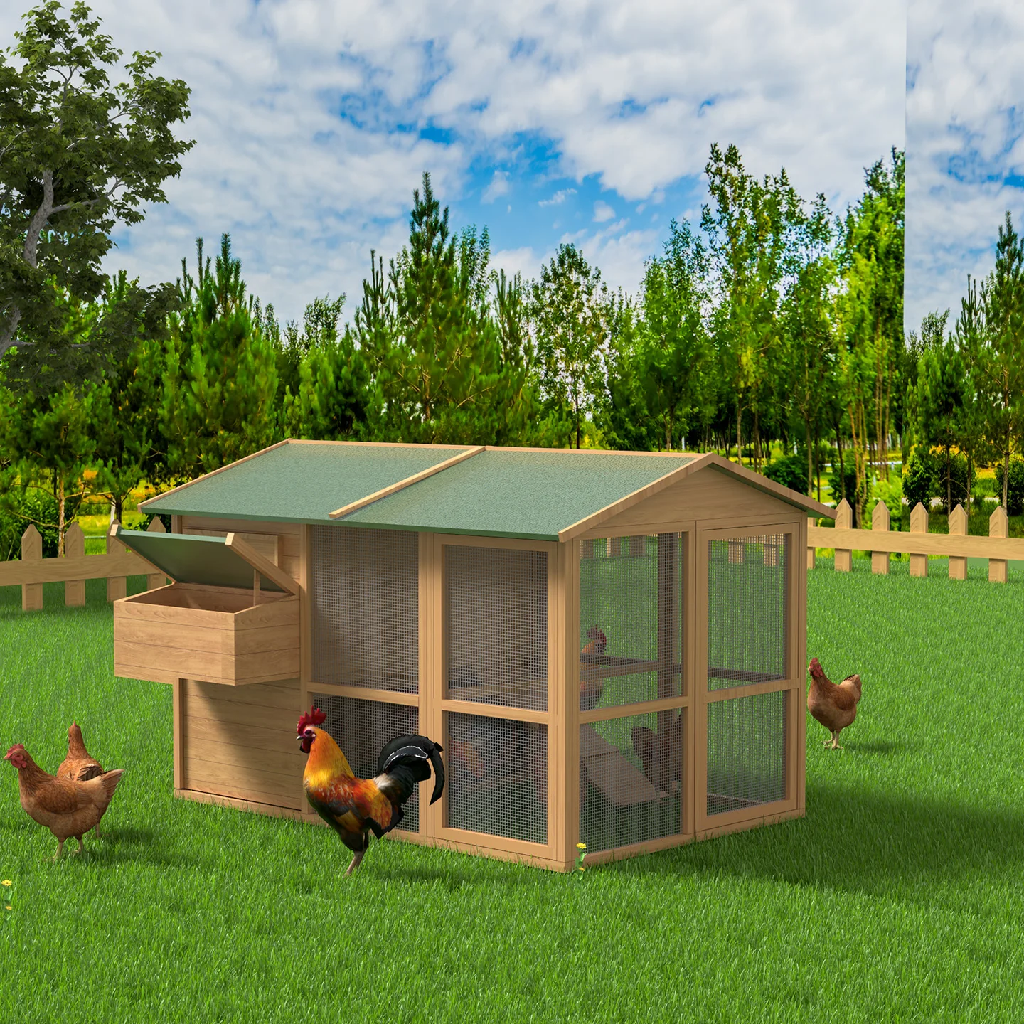 

China's Large Outdoor Chicken Coop Waterproof Wooden Prefabricated Pet House For Small Animals