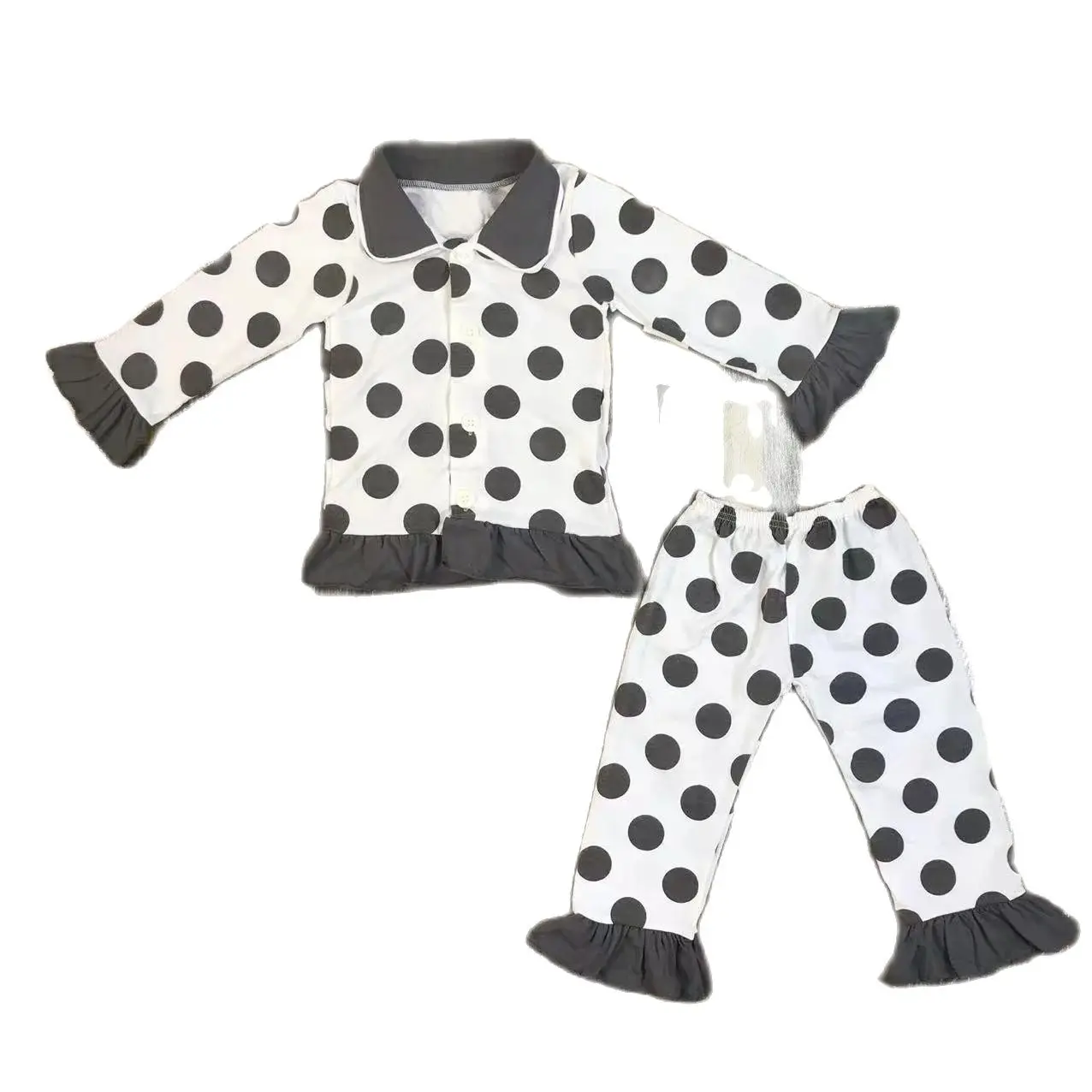 2024 kids sets Boys and girls baby pajamas  Autumn long sleeves and long pants cotton boutique pajamas buttons children clothes