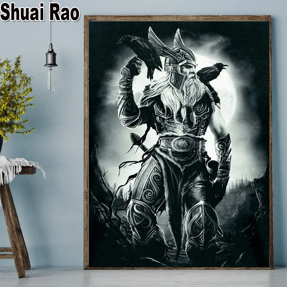 God Warrior Odin 5d diy diamond painting kits full square&round drill mosaic poured glue diamond embroidery stitch home decor