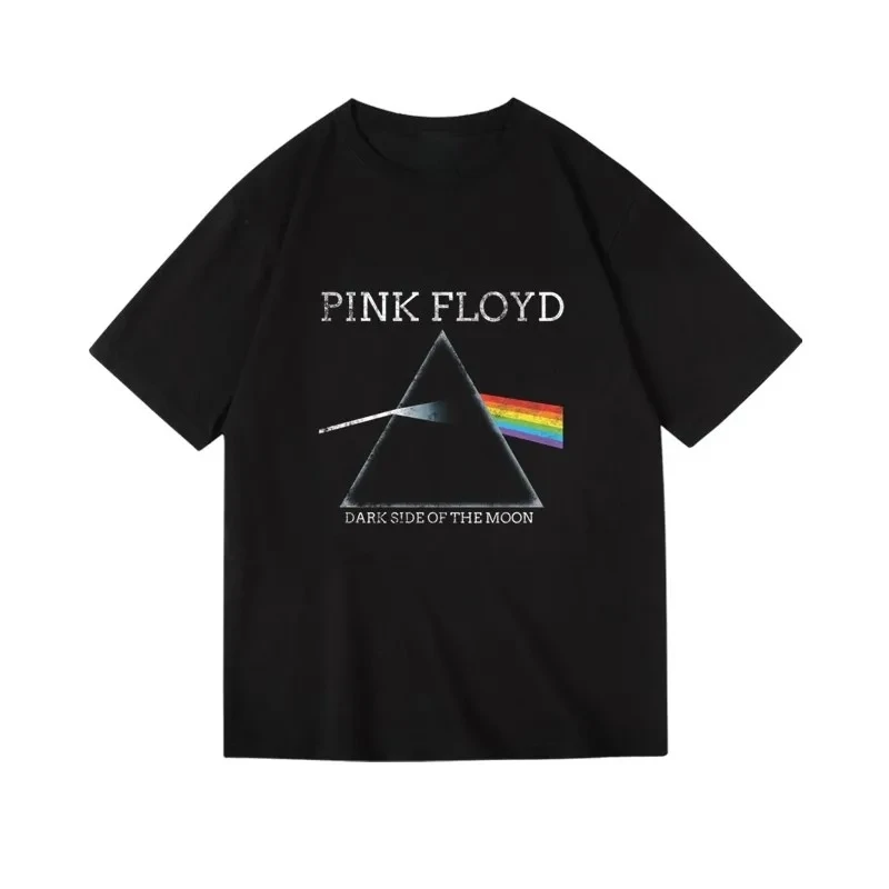 Pink Floyd Dark Side of The Moon Album Art T-shirt Tops Vintage Clothes Hip Hop Tee Clothing Suitable for Both Men and Women