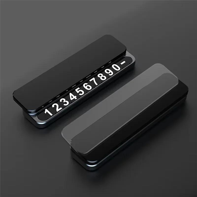 

Universal Car Auto Accessories Phone Number Card Temporary Parking Plate Metal Walnut Style