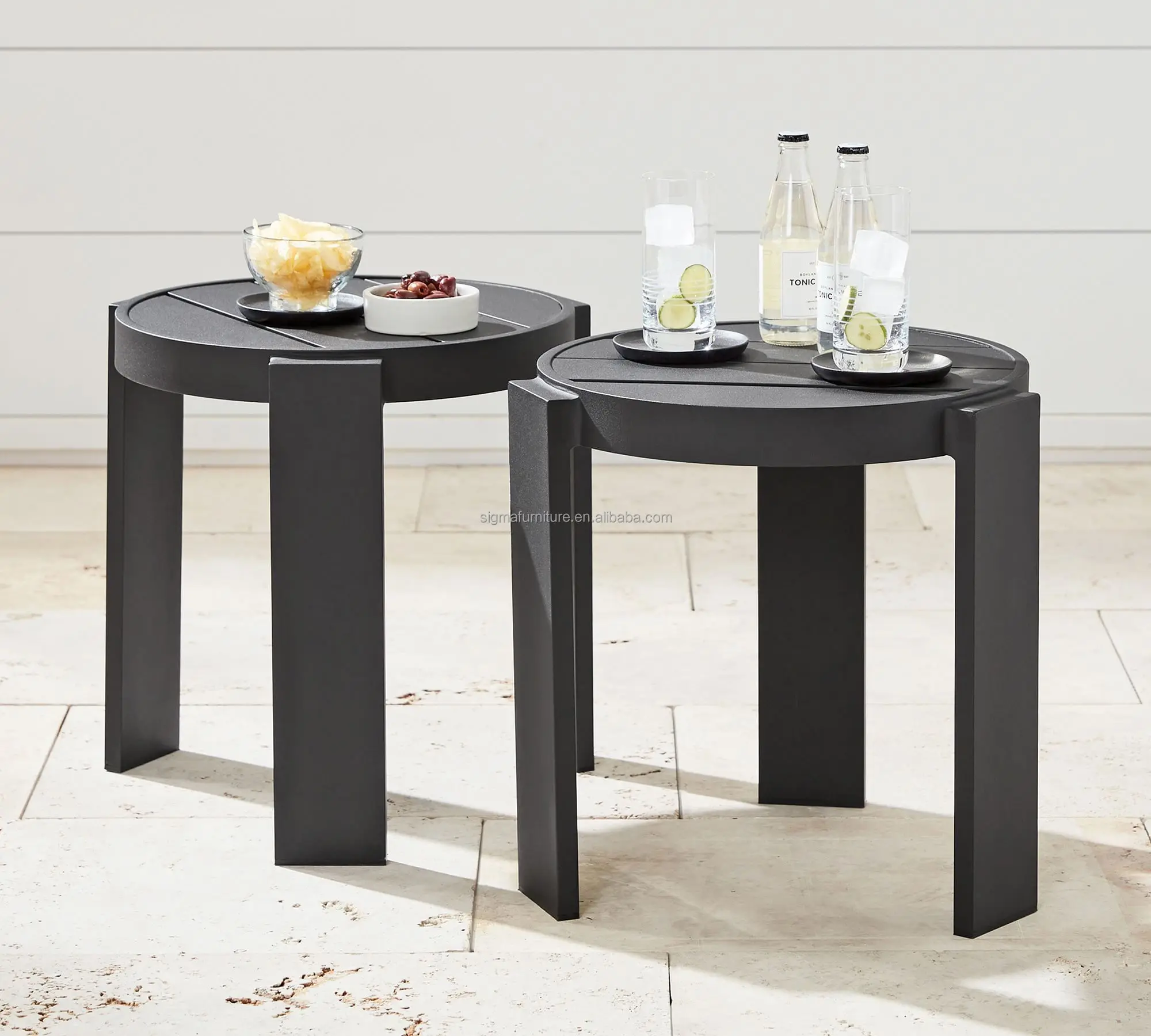 Garden Aluminum Stool Outdoor Garden Furniture Side Table Metal Stackable Outdoor Side Stool