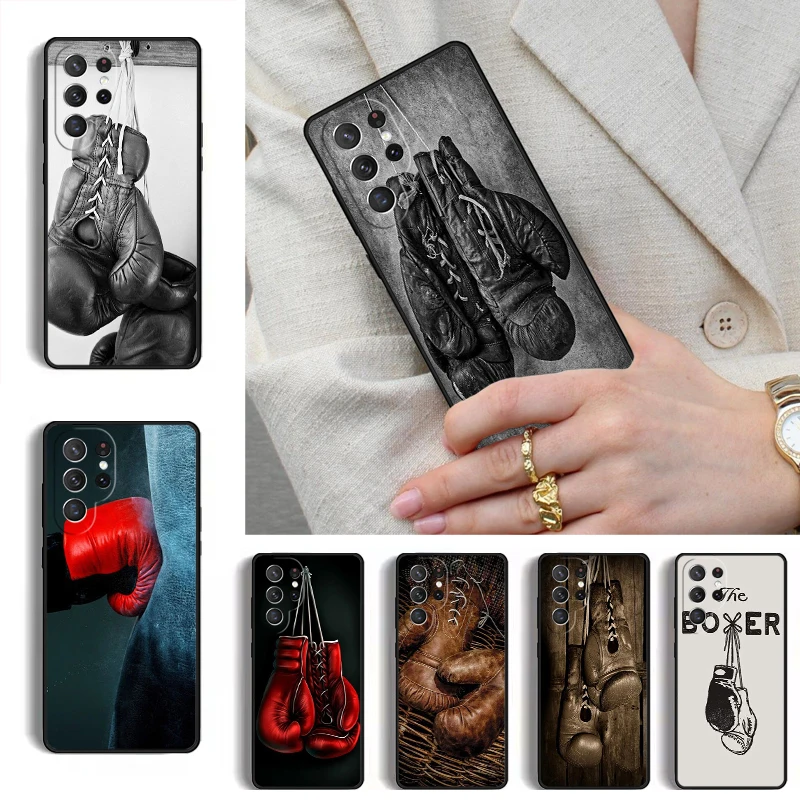 Boxing Gloves Hanging on a Wall MOBILE Phone Case for Samsung Galaxy S26 S25 Ultra S24 S23 S22 S21 Plus Note 10 Bumper Cover