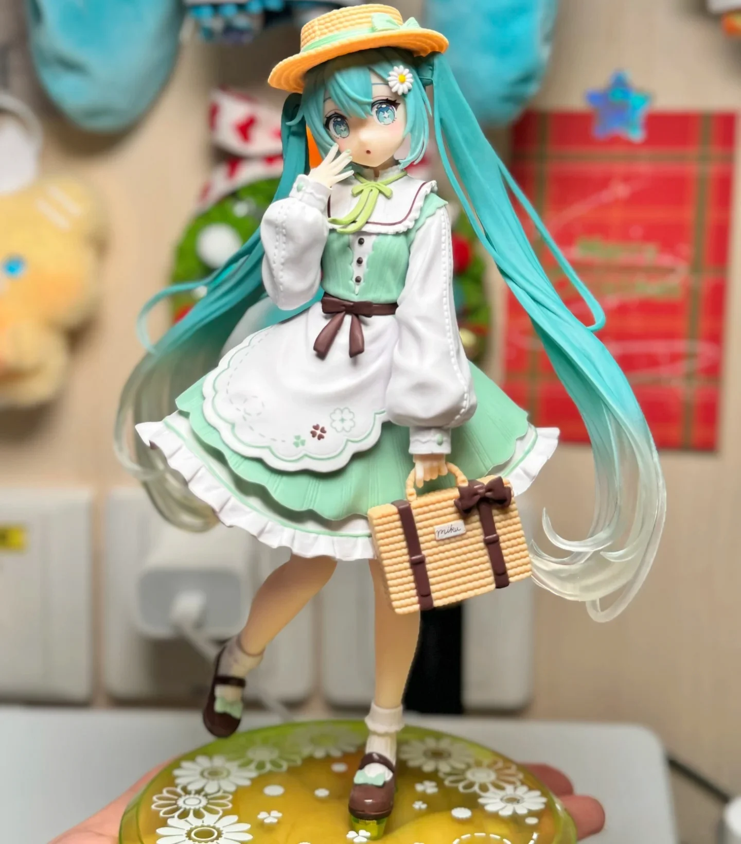 18-センチメートル飾りアニメアクション置物オリジナルタイトーファッション初音ミク国春のお出かけかわいい-pvc-モデルコレクション人形