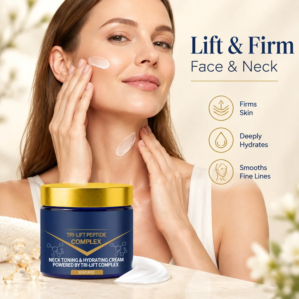 Tri‑Lift Peptide Firming Moisturizing Neck Cream Hydrating Smoothing Dull Skin Fine Lines Tighten Neck Contour Daily Neck Makeup