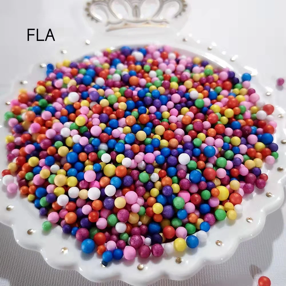 40g/Bag 2-4mm Round Foam Balls Color Foam Pellets DIY Handmade Slime Material Box Makeup Bucket Filling About