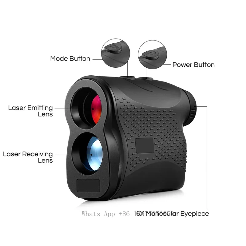 Digital Monocular Telescope Laser Rangefinder 600m/1000m Distance Meter 6X Speed Tester For Golf Sport, Hunting, Survey