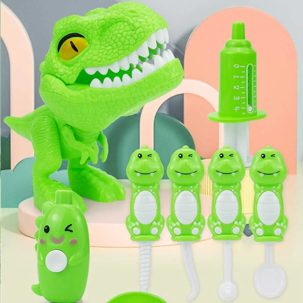 10pcs/sets Children Early Education Toys Doctors Role Play Learning Dentist Play Role Play Dinosaur Brushing Tooth Teaching Aids