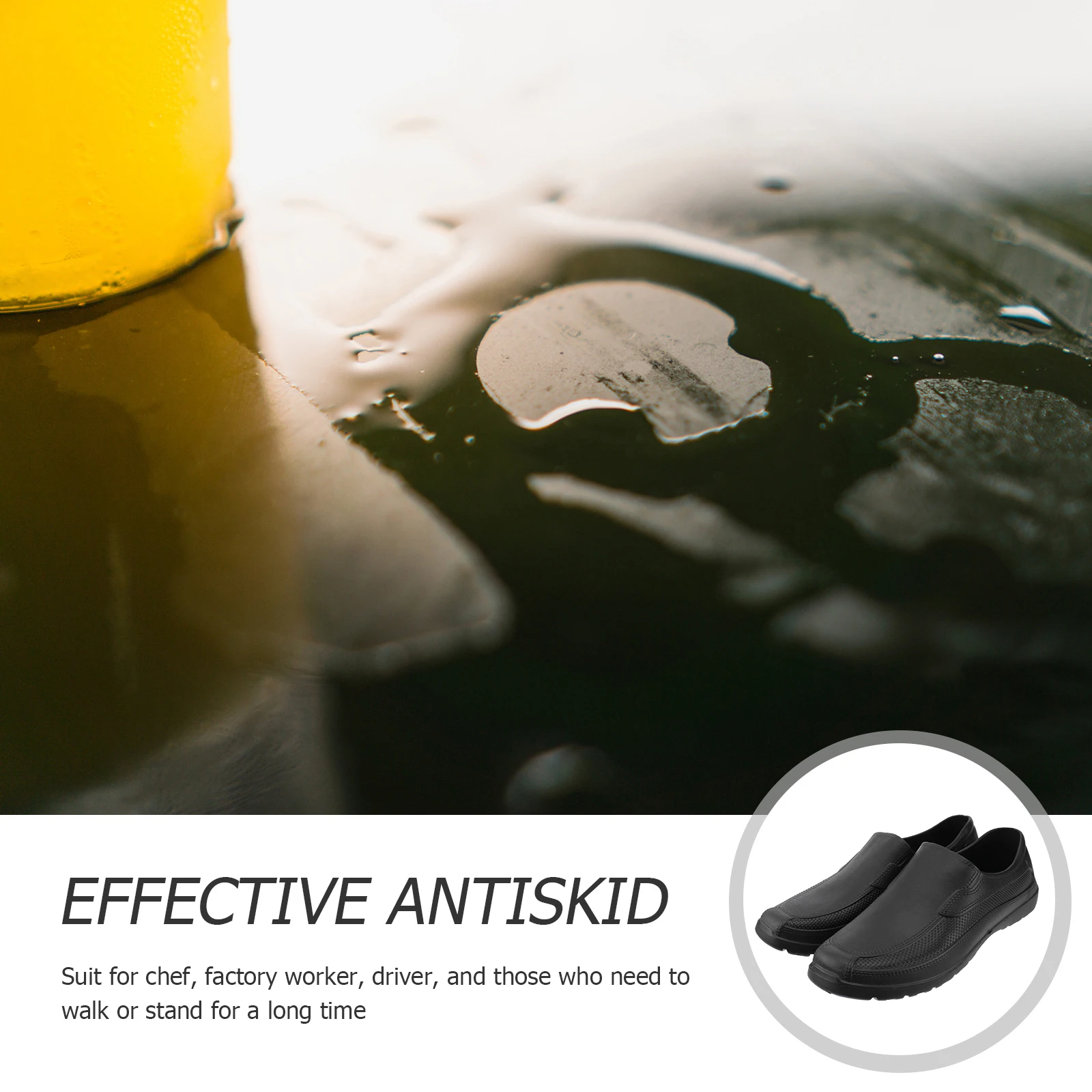 EVA Shoes Non-slip Wear Resistant Chef Shoes Lightweight Comfortable Kitchen Oil-proof Shoes (40 Code, Black)