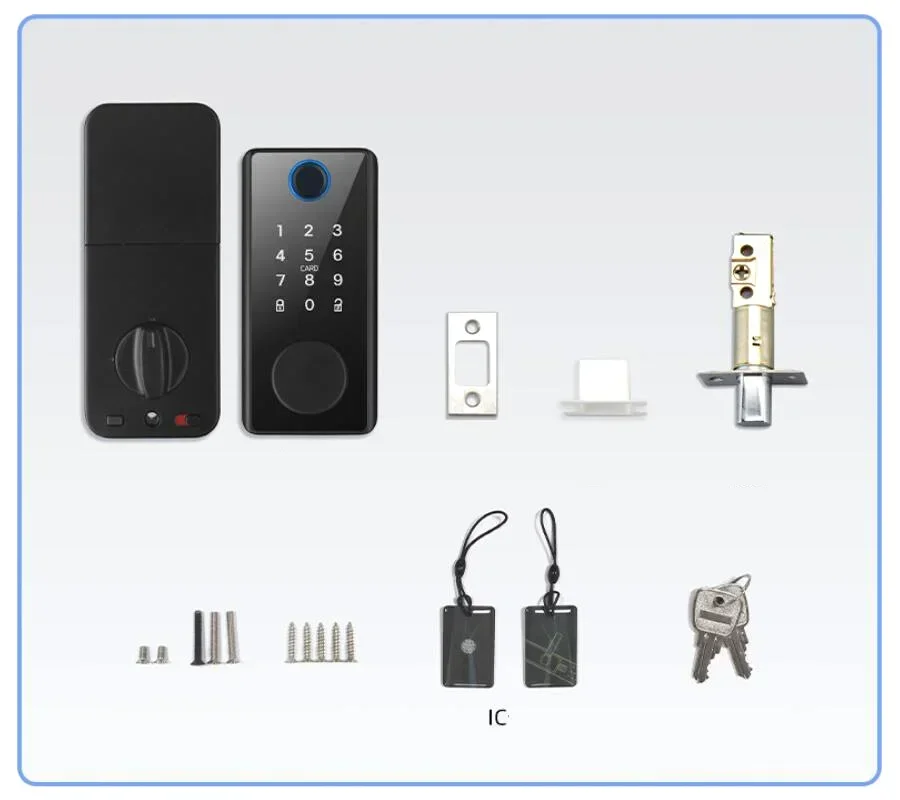 Smart Deadbolt Locks Digital Tuya App Biometric Fingerprint Password Keyless Electronic Locks front Door Alexa Keypad Lock