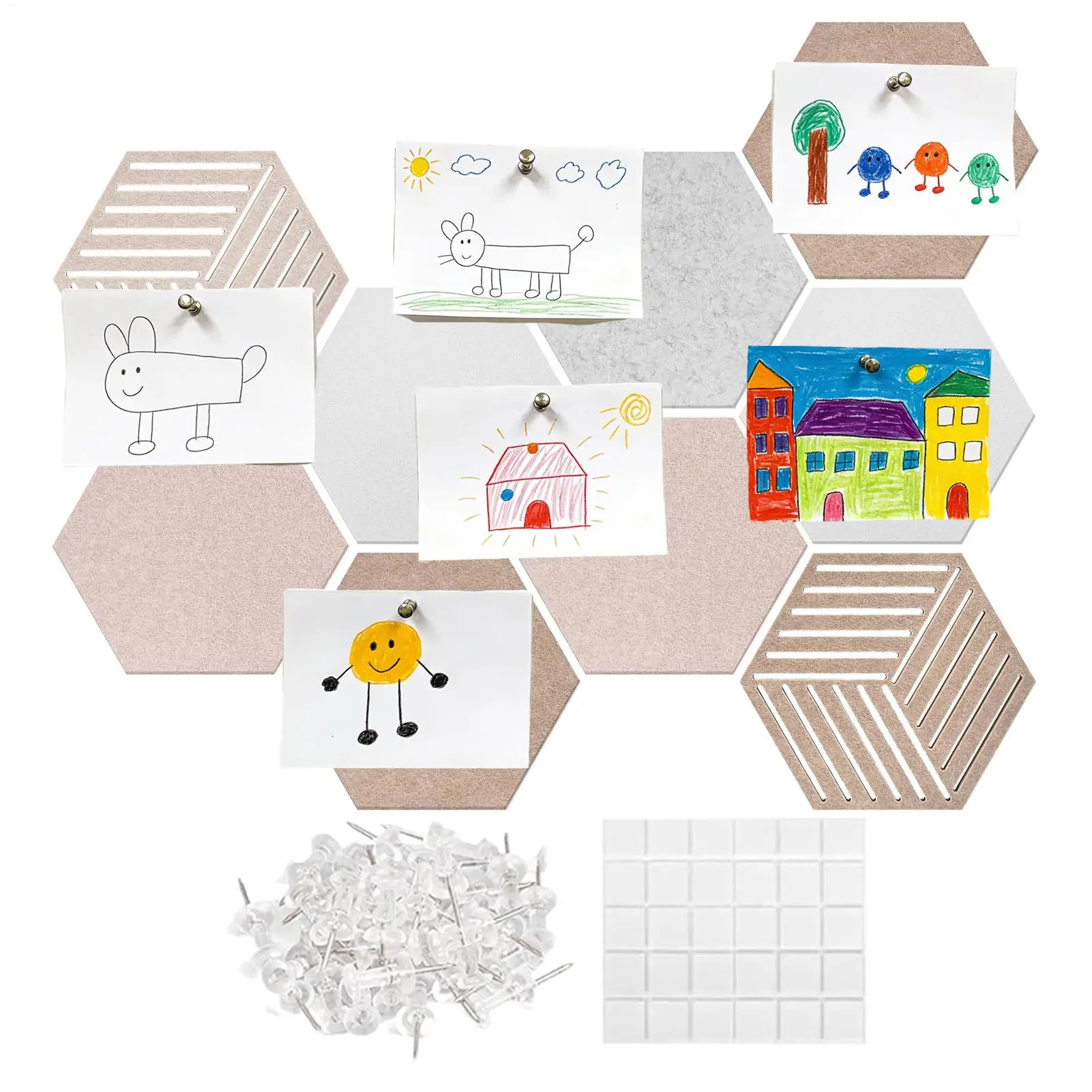 Pin Board Hexagon High Density Noise Reduction Modern Bulletin Boards For Walls For Photo Display Home Bedroom Living Room