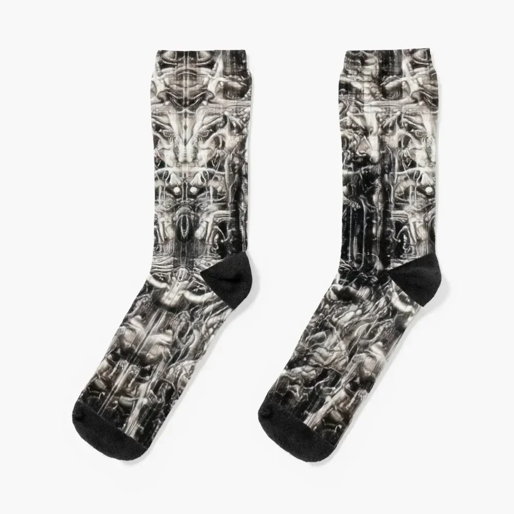 

Giger Resurrection Socks halloween Running anime Socks Girl Men's floral halloween Toe sports Crossfit Socks Man Women's